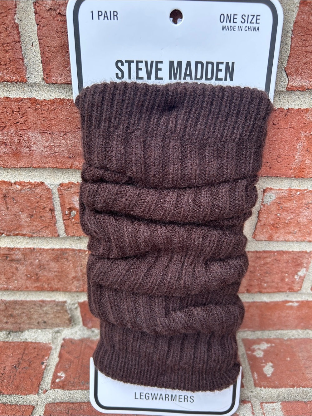 STEVE MADDEN Dark Brown or Gray Rib Knit Stretch Ladies Leg Warmers